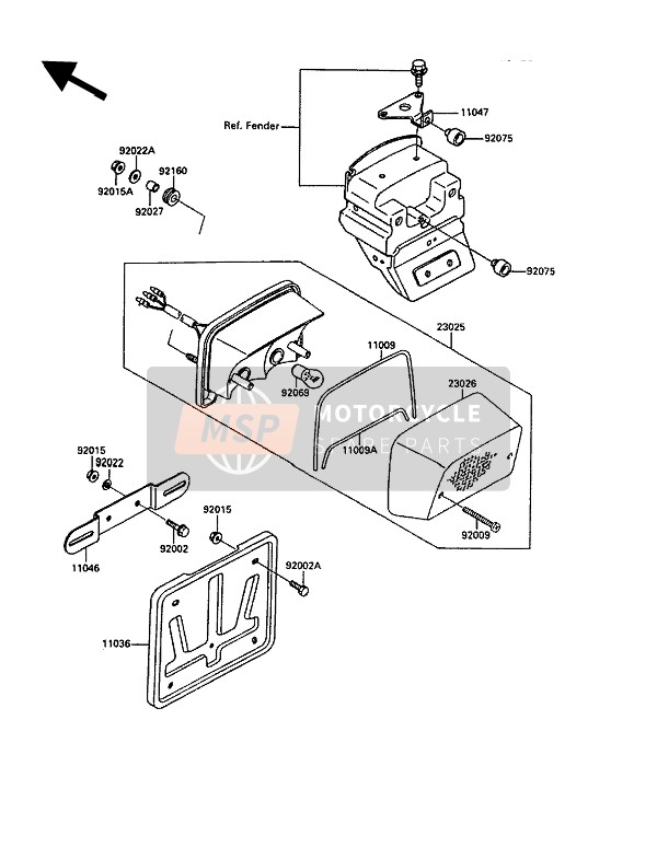 110091811, Gasket,Tail Lamp Lens, Kawasaki, 0