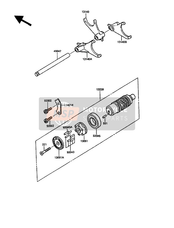 Changer de tambour & Fourchette de changement de vitesse