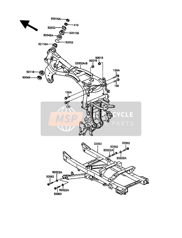 Kawasaki GPZ900R 1990 Frame for a 1990 Kawasaki GPZ900R