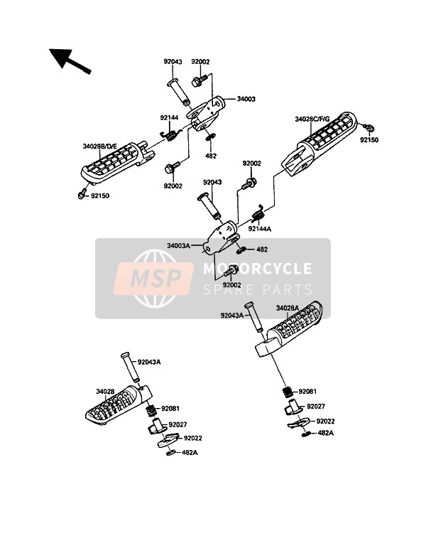 Kawasaki GPZ900R 1990 Step for a 1990 Kawasaki GPZ900R