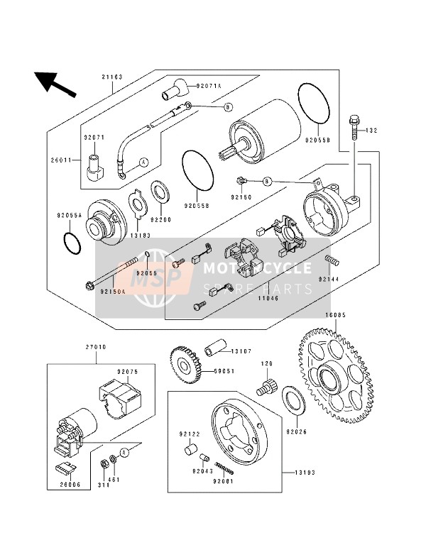 260111455, WIRE-LEAD,Starter Motor, Kawasaki, 0