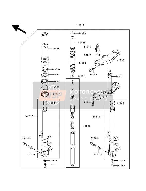 440011768ES, FORK-FRONT,Gold, Kawasaki, 0