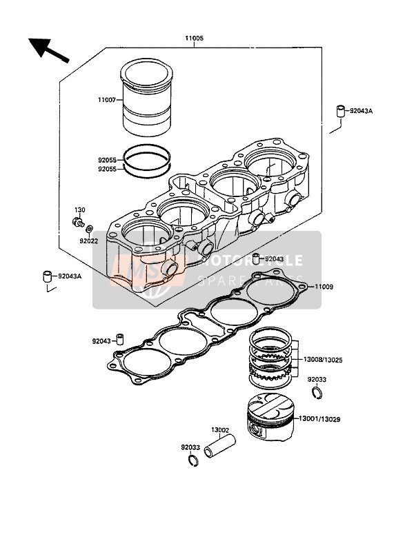 130291195, PISTON-ENGINE L,O/s,0,50, Kawasaki, 0