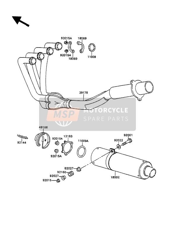 Kawasaki ZXR750 1990 SCHALLDÄMPFER für ein 1990 Kawasaki ZXR750