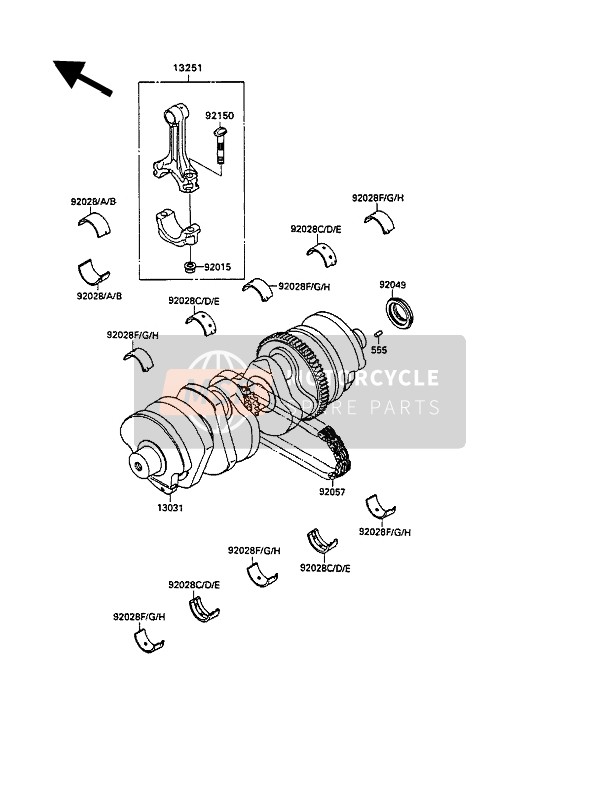 Kawasaki ZXR750 1990 Crankshaft for a 1990 Kawasaki ZXR750