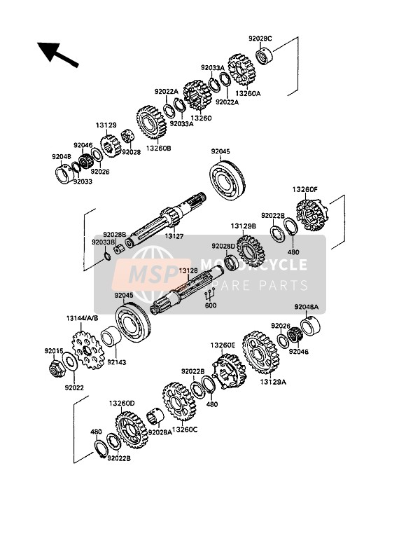 Kawasaki ZXR750 1990 GETRIEBE für ein 1990 Kawasaki ZXR750