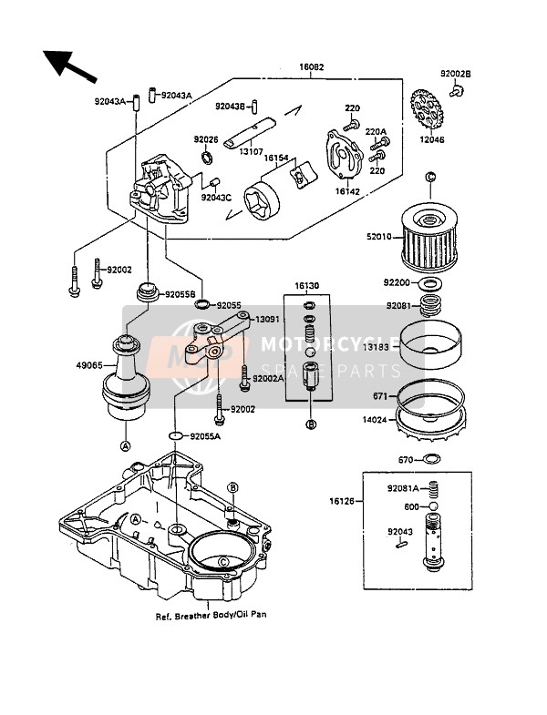 Kawasaki ZXR750 1990 Oil Pump for a 1990 Kawasaki ZXR750