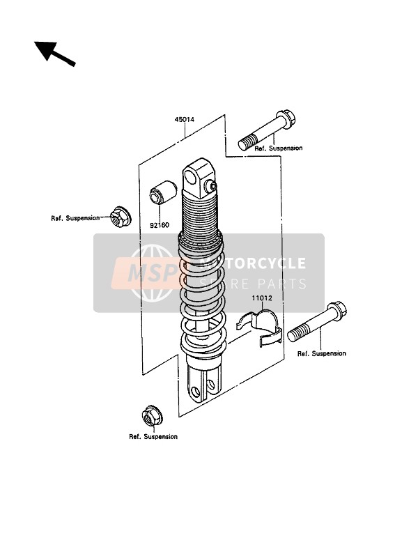 Kawasaki ZXR750 1990 Shock Absorber(S) for a 1990 Kawasaki ZXR750