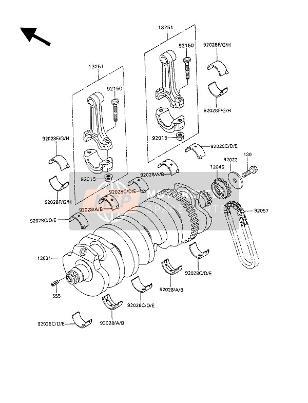 Kawasaki ZZ-R1100 1990 Crankshaft for a 1990 Kawasaki ZZ-R1100