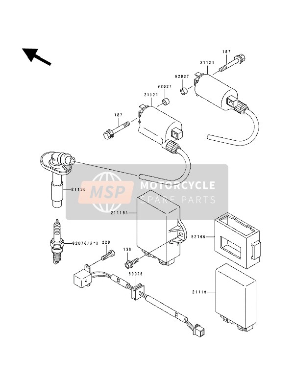 Kawasaki EL250E 1991 Ignition System for a 1991 Kawasaki EL250E