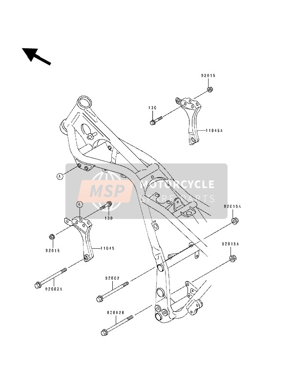 Kawasaki EL250E 1991 Frame Fittings for a 1991 Kawasaki EL250E