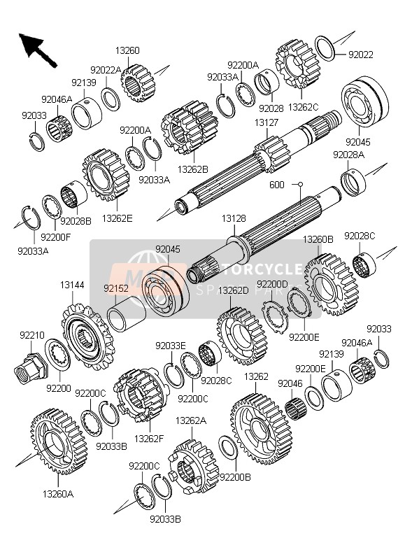 132620077, Gear,OUTPUT4TH,28T, Kawasaki, 1