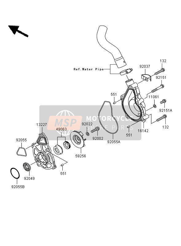 Kawasaki VERSYS 2007 Water Pump for a 2007 Kawasaki VERSYS