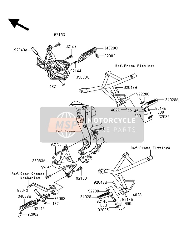 Kawasaki VERSYS 2007 Footrests for a 2007 Kawasaki VERSYS