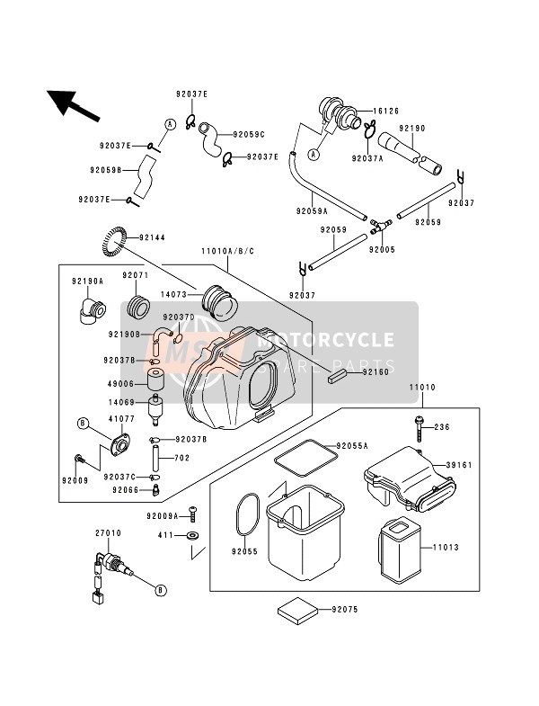 110101424, FILTER-ASSY-AIR, Kawasaki, 0