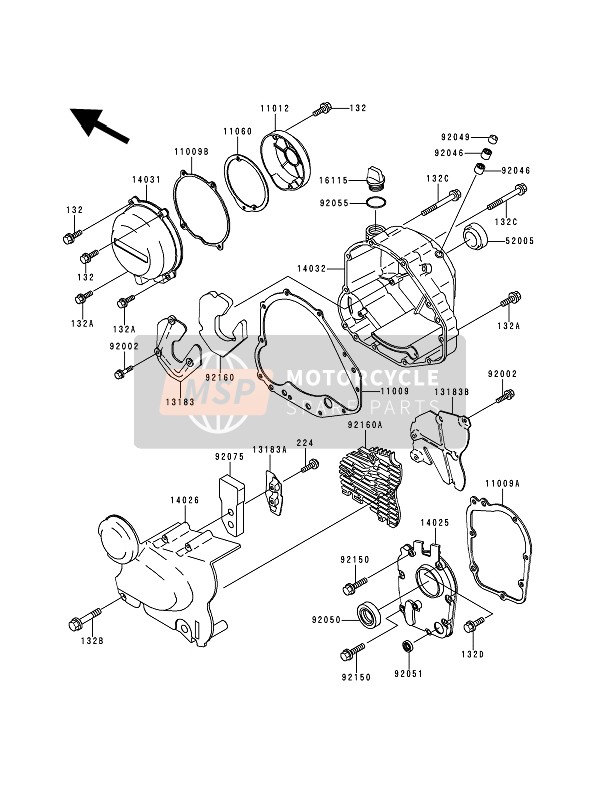 132E0670, BOLT-FLANGED-SMALL, Kawasaki, 1