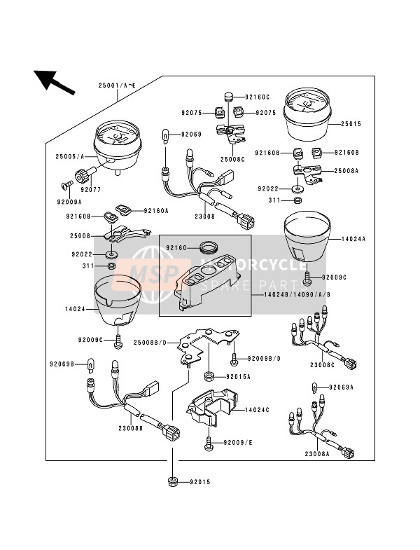 250011833, Cadran ZR750C1, Kawasaki, 0