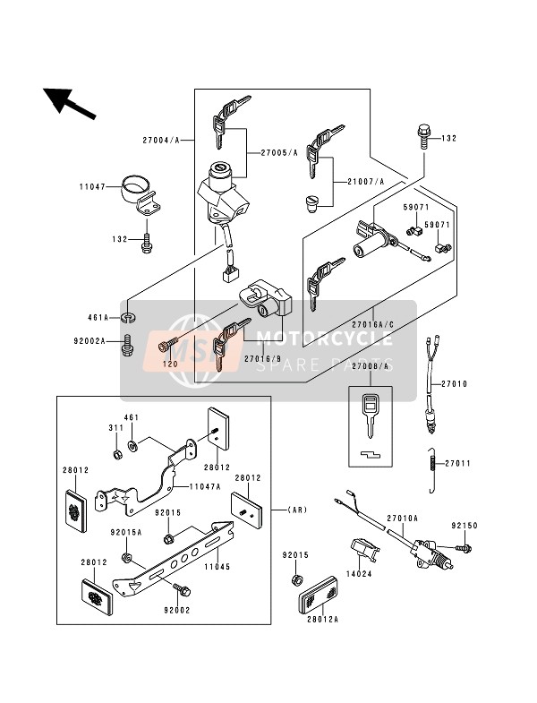 110471280, Bracket,Reflector, Kawasaki, 0