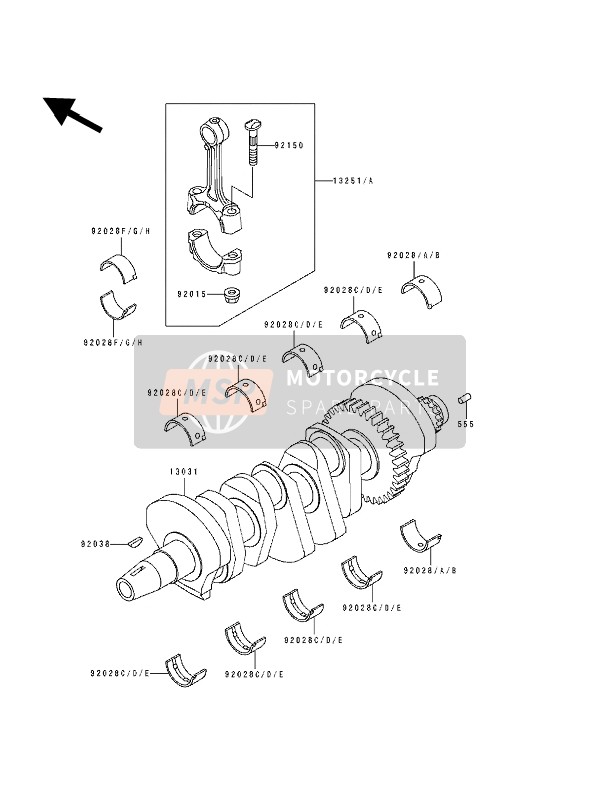 Kawasaki ZXR400 1991 Crankshaft for a 1991 Kawasaki ZXR400