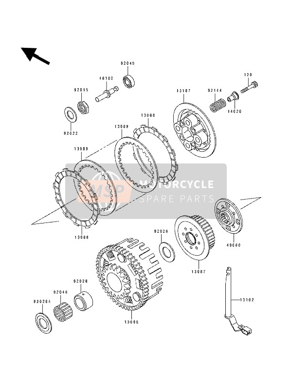 Kawasaki ZXR400 1991 Embrague para un 1991 Kawasaki ZXR400