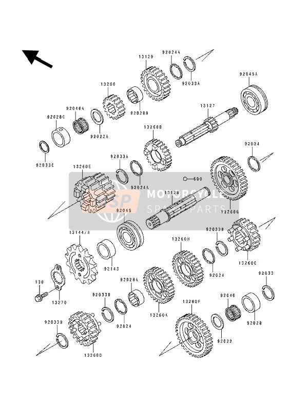 132601283, Gear,Output 3RD,30T, Kawasaki, 0