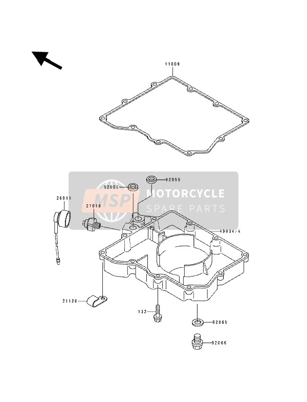 Kawasaki ZXR400 1991 Olie Pan voor een 1991 Kawasaki ZXR400