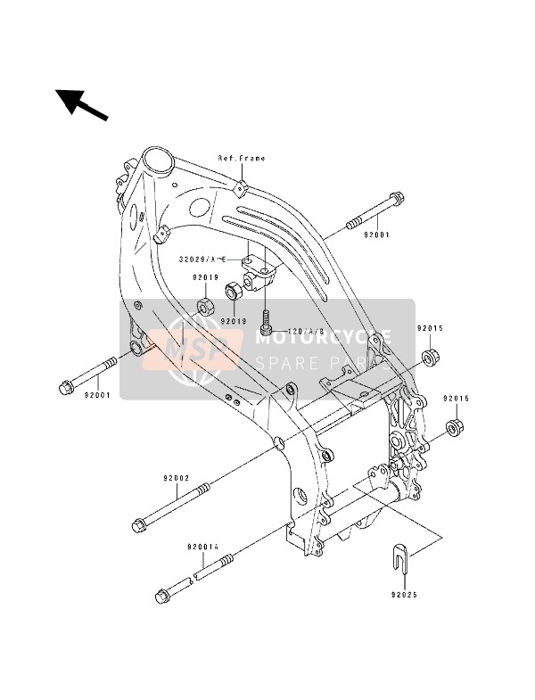 320291837KF, BRACKET-ENGINE,Rh,Silver, Kawasaki, 0