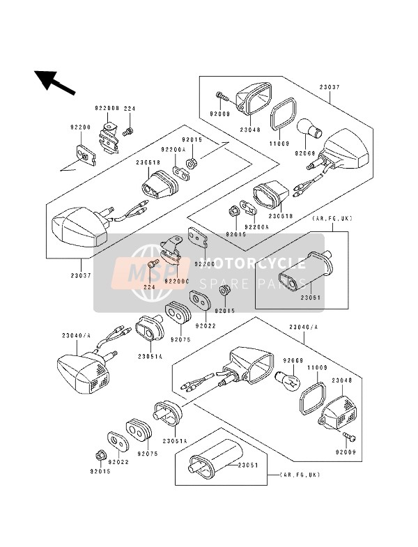 922001090, Washer,Fr Signal Lamp.Rh, Kawasaki, 0