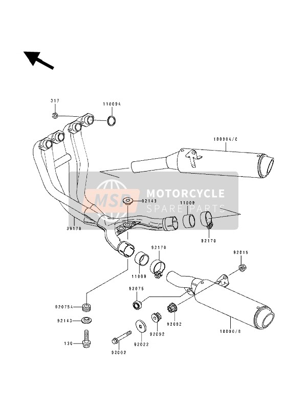 Kawasaki ZZ-R600 1991 Muffler for a 1991 Kawasaki ZZ-R600