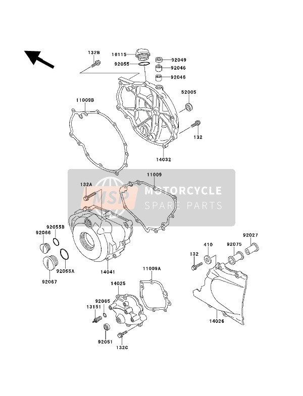 Kawasaki EN500 1992 MOTORHAUBE für ein 1992 Kawasaki EN500