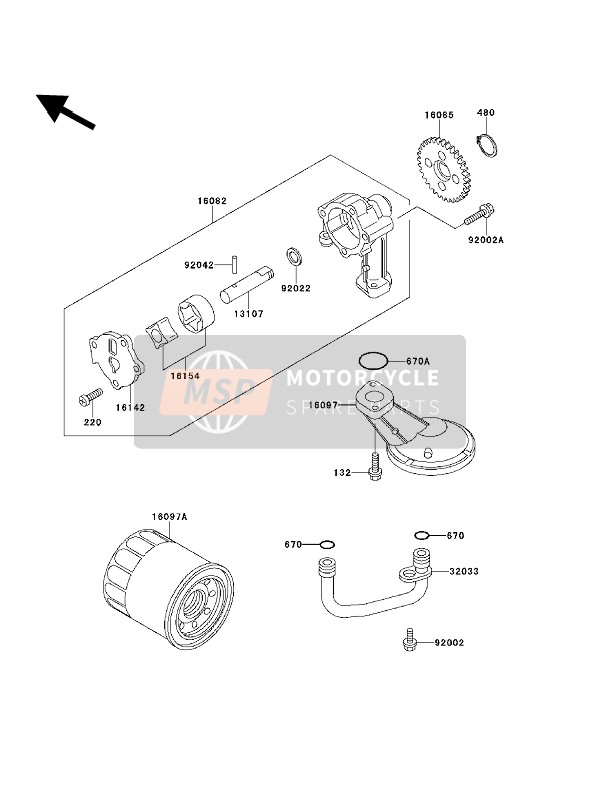 Kawasaki EN500 1992 Oil Pump for a 1992 Kawasaki EN500