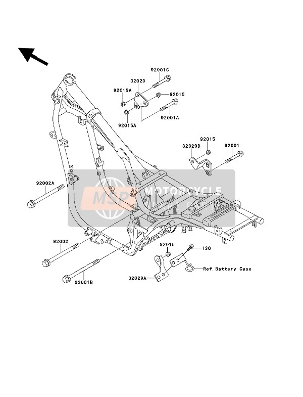 Kawasaki EN500 1992 Frame Fitting for a 1992 Kawasaki EN500