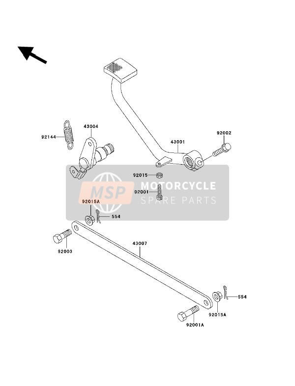 Kawasaki EN500 1992 Brake Pedal for a 1992 Kawasaki EN500