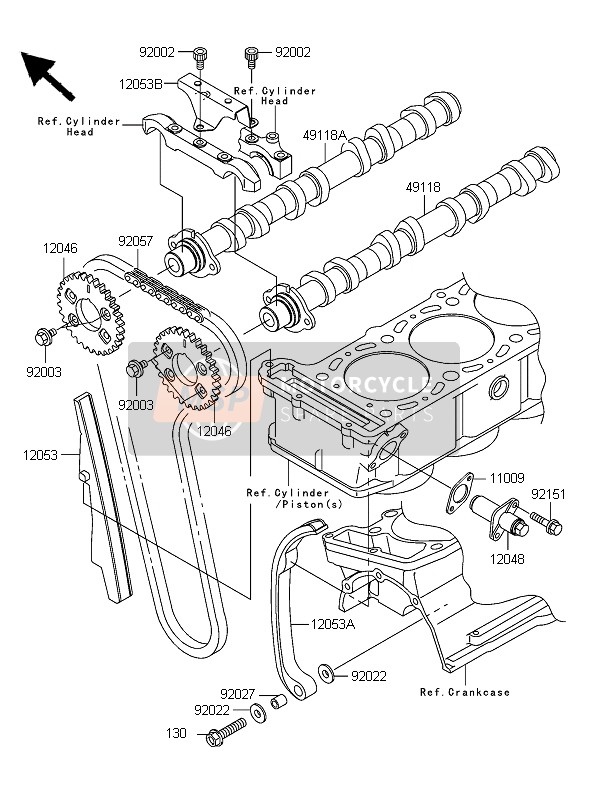 Kawasaki ZRX1200R 2006 Camshaft & Tensioner for a 2006 Kawasaki ZRX1200R