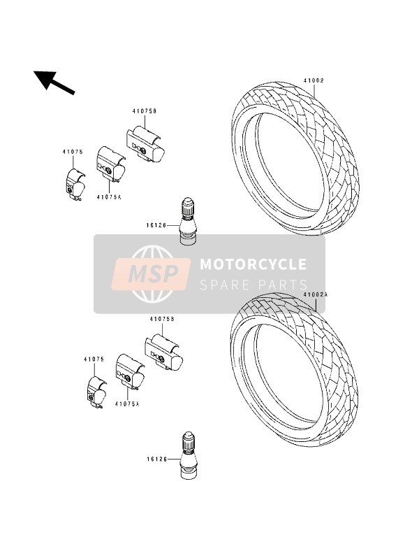 Kawasaki GPZ500S 1992 Tyre for a 1992 Kawasaki GPZ500S