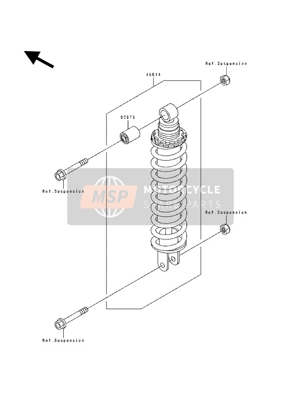 Kawasaki GPZ500S 1992 Shock Absorber for a 1992 Kawasaki GPZ500S