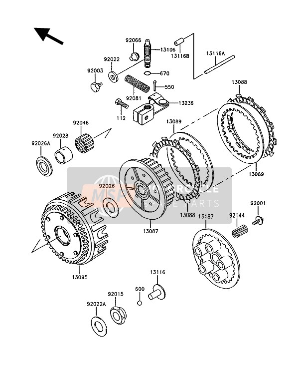 Kawasaki GT750 1992 Clutch for a 1992 Kawasaki GT750