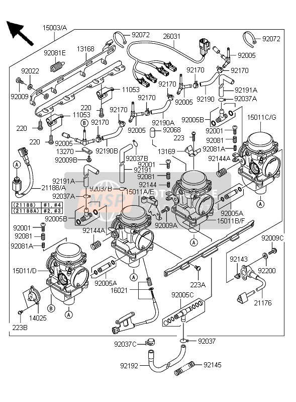 Kawasaki ZRX1200R 2006 Carburettor for a 2006 Kawasaki ZRX1200R