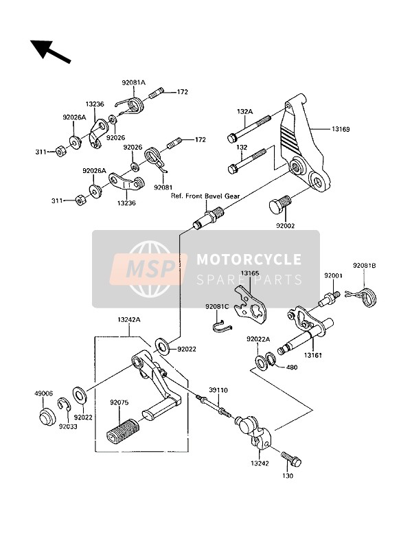 Kawasaki 1000GTR 1992 Gear Change Mechanism for a 1992 Kawasaki 1000GTR