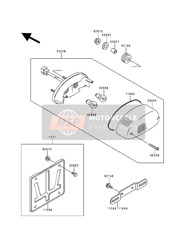 230261134, Lens,Tail Lamp, Kawasaki, 0