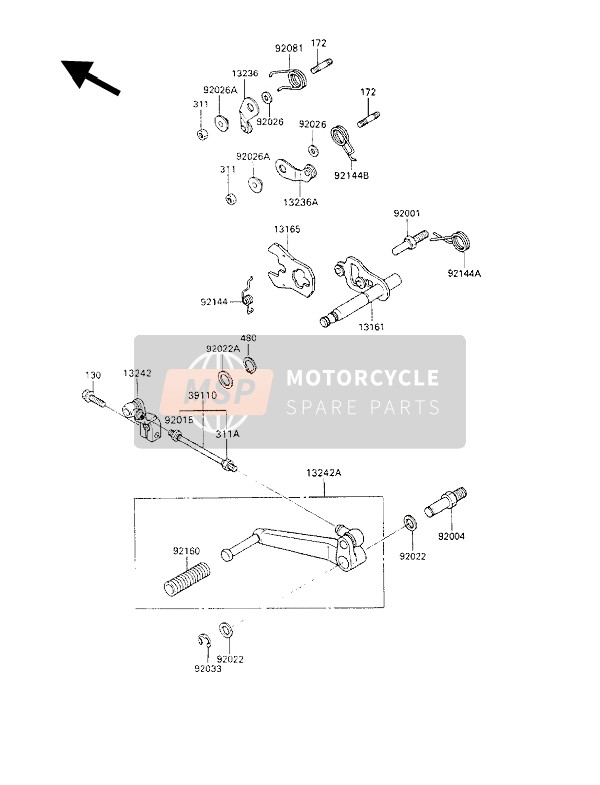 Kawasaki ZZ-R1100 1992 Gear Change Mechanism for a 1992 Kawasaki ZZ-R1100