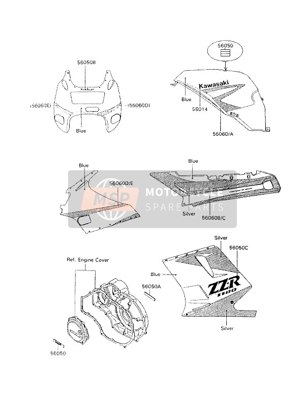 560501094, Mark,Engine Cover,Lh, Kawasaki, 0