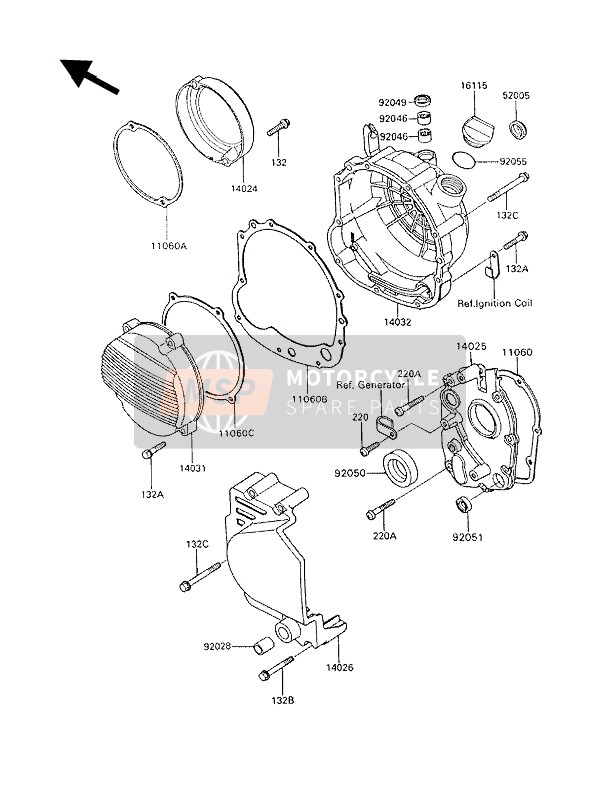 Kawasaki GPX600R 1993 Engine Cover(S) for a 1993 Kawasaki GPX600R