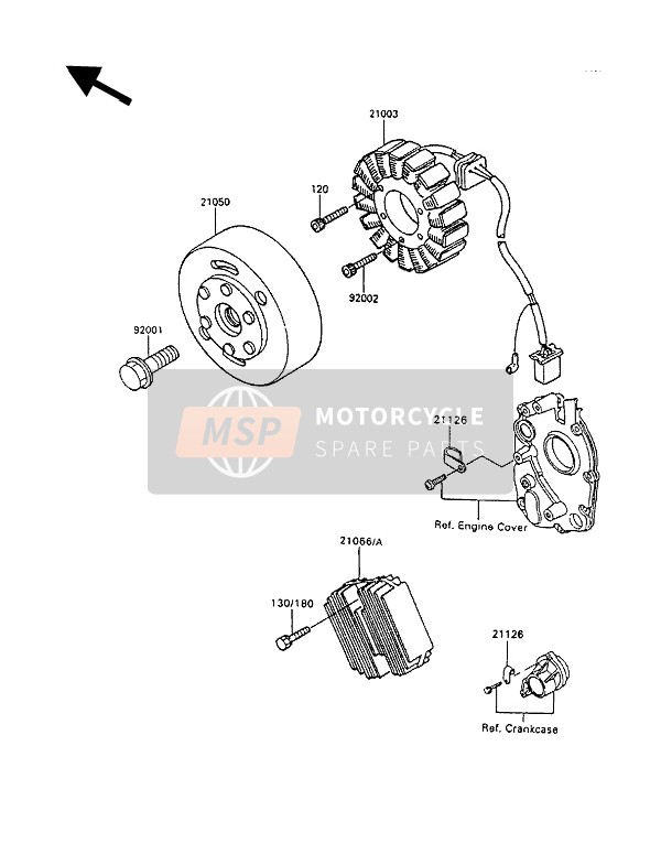 Kawasaki GPX600R 1993 Generator for a 1993 Kawasaki GPX600R