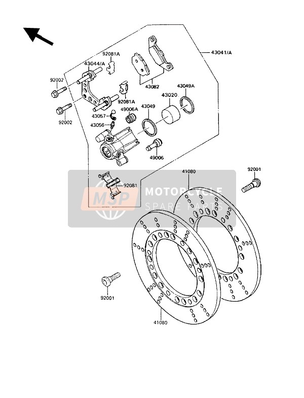 430411469GN, CALIPER-ASSY,Fr,Lh,Si VN750-A1, Kawasaki, 0