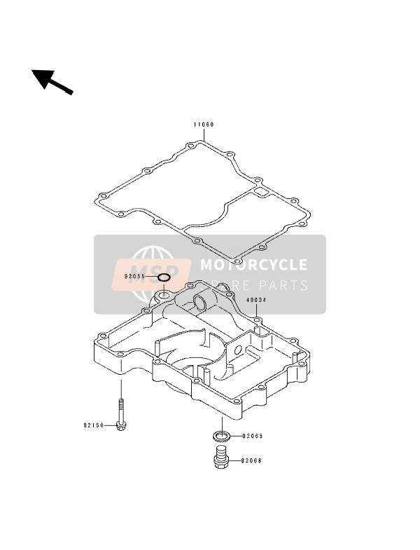 Kawasaki ZXR750 1993 Couverture de reniflard & Carter d'huile pour un 1993 Kawasaki ZXR750