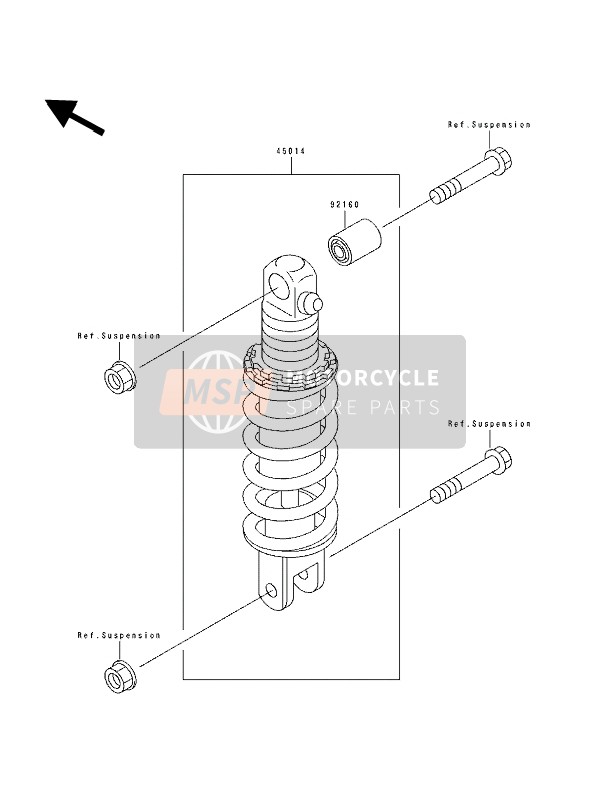 Kawasaki ZXR750 1993 Shock Absorber(S) for a 1993 Kawasaki ZXR750