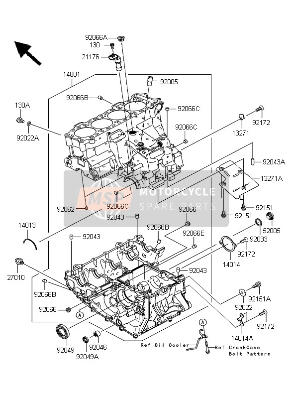 Kawasaki NINJA ZX-10R 2006 Crankcase for a 2006 Kawasaki NINJA ZX-10R