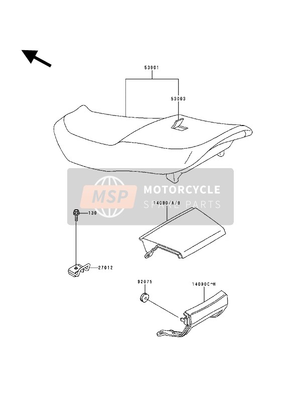 Kawasaki ZZ-R600 1993 Seat for a 1993 Kawasaki ZZ-R600