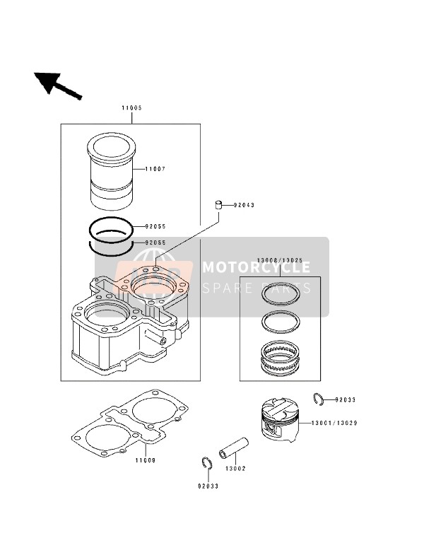 Kawasaki EN500 1994 Cylinder & Piston(S) for a 1994 Kawasaki EN500